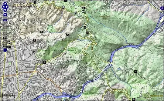 TopOSM showing the hills east of Oakland and Berkeley, CA.