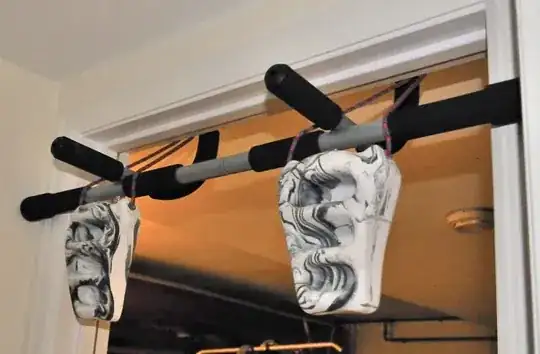 Rock Rings hanging from Pull-Up bar