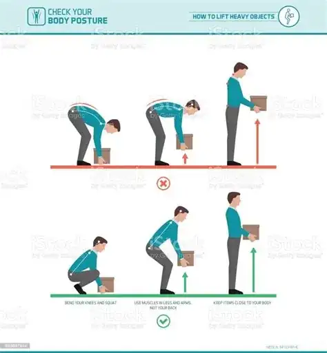 Example how to lift heavy objects correctly