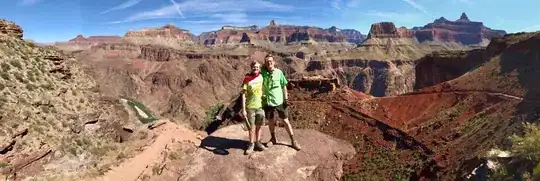 This is Erik and I atop Skeleton Point, overlooking the mighty Colorado River on the South Kaibab Trail.