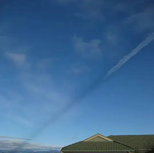 Volumentric shadow from a jet contrain