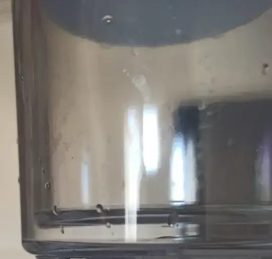 Transparent mug close up.