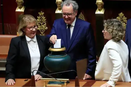 Richard Ferrand casting his vote for president of the French Assembly - Sep 12th 2024 - Reuters