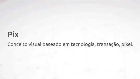 Gif mostrando o processo de criação do logo e do nome como "Conceito visual baseado em tecnologia, transação, pixel".