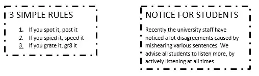 3 rules and a student notice