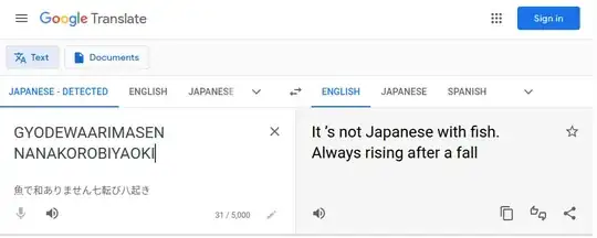 "It's not Japanese with fish. Always rising after a fall"