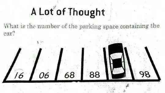 A picture of some parking spaces from the top down, appearing to be numbered "16, 06, 68, 88, ??, 98"