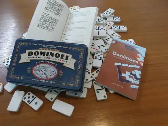 My book on a pile of dominoes