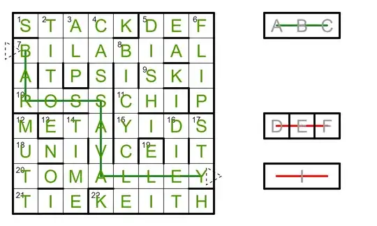 Answer trace in grid