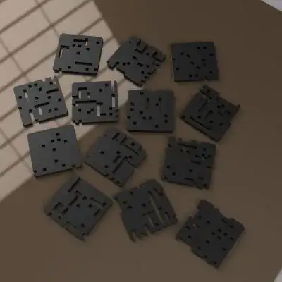 Plates on a table next to the safe