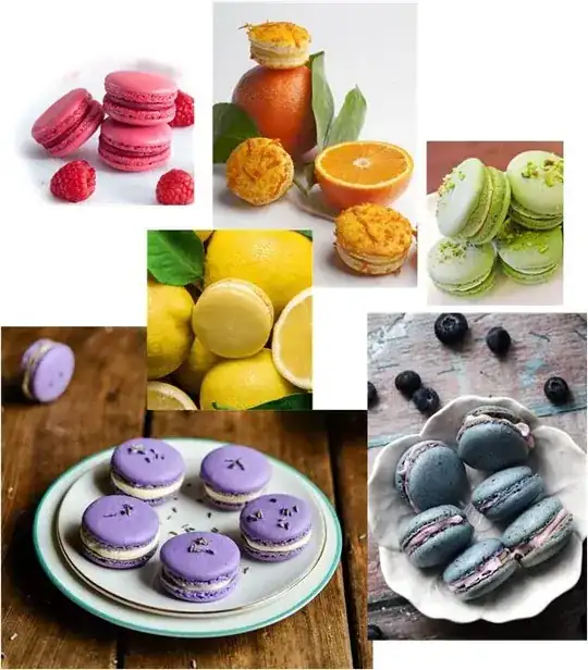 A bunch of macarons