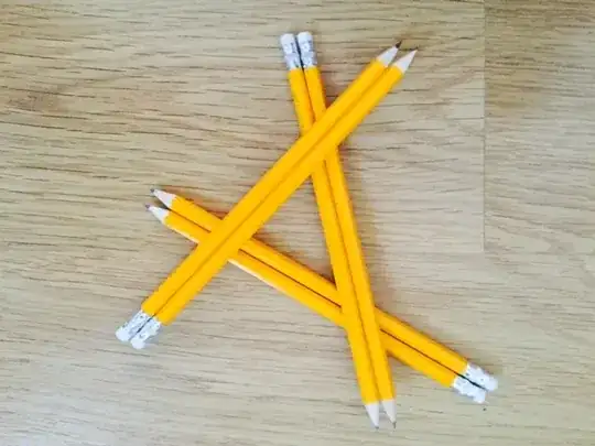 6 pencils all touching each-other