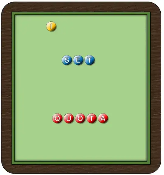The I replaces the E in SET to form SIT. Then the E replaces the A in QUOTA to form QUOTE. Then the A replaces the I in SIT to form SAT. Then the I replaces the O in QUITE to form QUITE. Then the O replaces the S in SAT to form OAT. Finally, the S replaces the Q in QUITE to form SUITE.