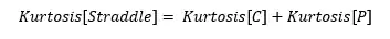 I want to calculate the kurtosis of a straddle