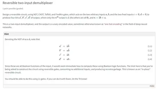 Reversible 2-bit demultiplexer