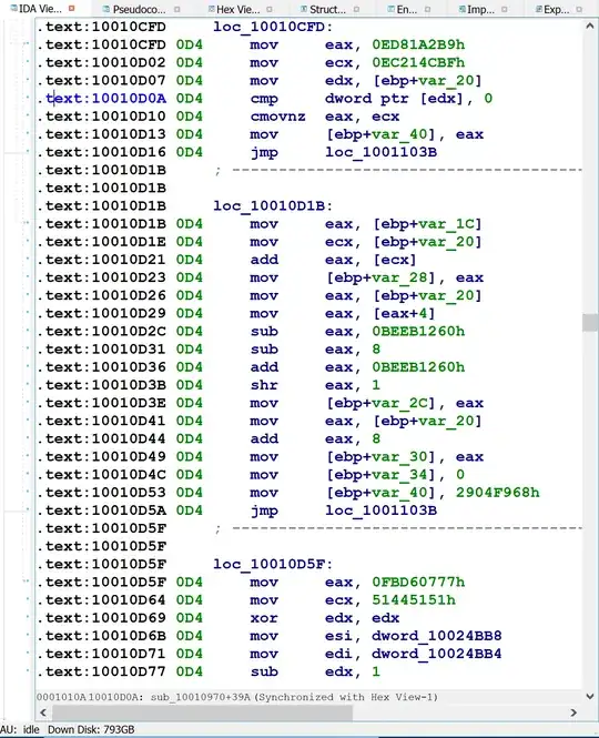 Decompiled code example