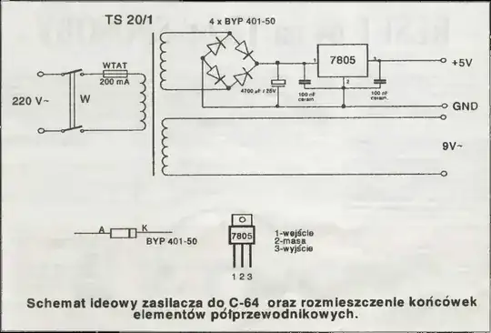 C64 power supply schema