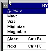 Windows NT 3 MDI document menu