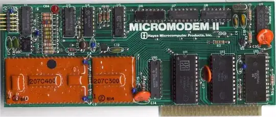Hayes Micromodem II interface card for Apple II