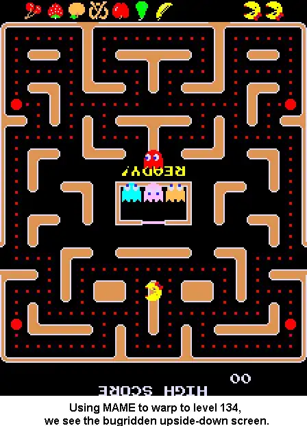 The screen is upside down.