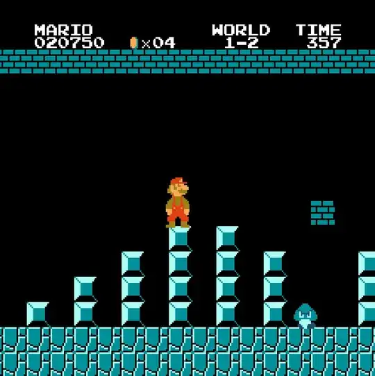 Super Mario Bros. -- the status bar is on the top