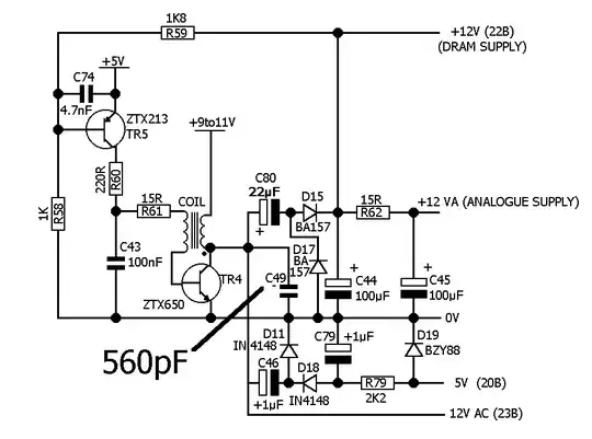 ZX Spectrum internal DC-DC converter