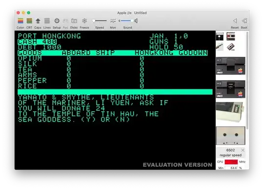 Taipan screenshot running in Virtual ][