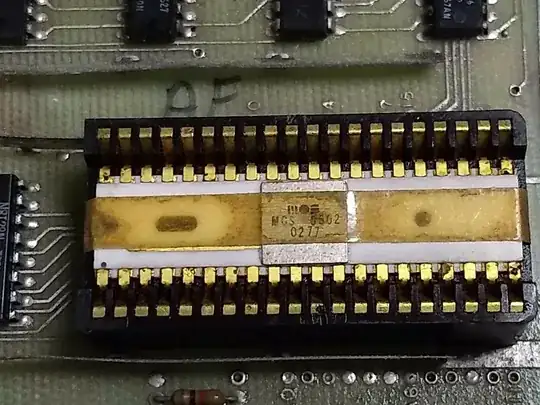 MOS 6502 package with holes