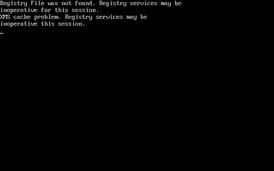Registry File was not found.  Registry services may be inoperative this session.  XMS cache problem.  Registry services may be inoperative this session.