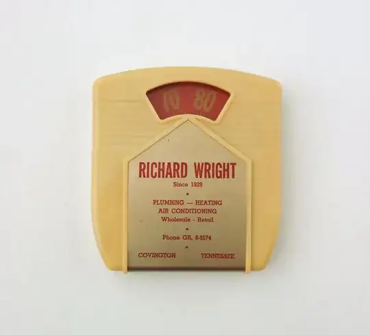 A plastic advertising thermometer of same shape but roughly inverted colors as the sought-after model