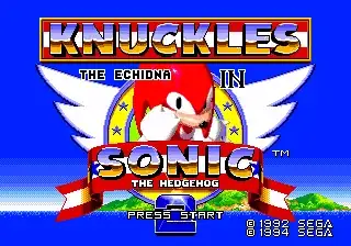 Knuckles in Sonic 2 Title screen