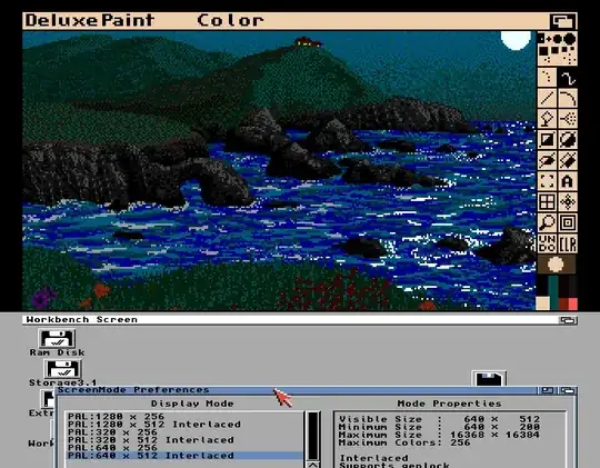 Amiga 640x512 and 320x256 screens