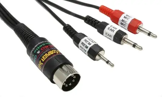 A BBC Micro cassette lead