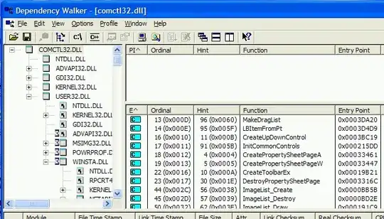 Dependency Walker showing Exports