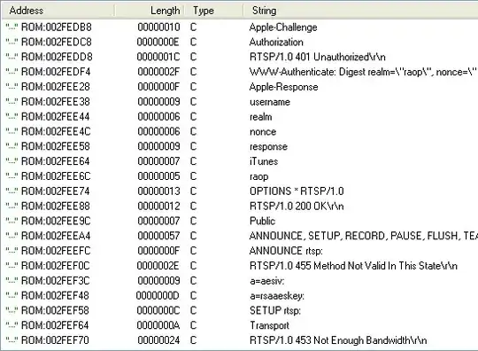 Screenshot of strings