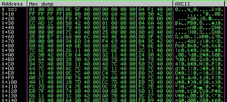 ObjectInfo structure of a p-code sample