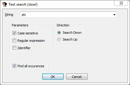 Text Search window
