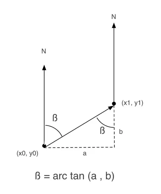 Bearing between 2 points])