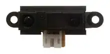 Sharp GP2Y0A21YK infrared proximity sensor. The sensor has an analog output that varies from 3.1V at 10cm to 0.4V at 80cm.