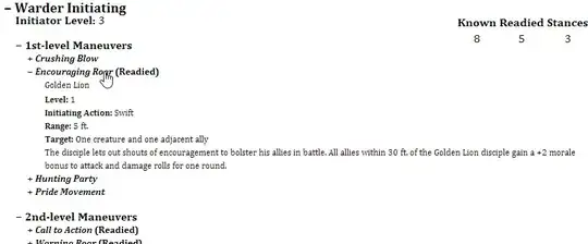 Close-up of expanded maneuver