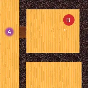 B is in the Ethereal Plane and it is spying A, which is inside the room with thick walls.