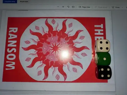 a photo of the Sun's Ransom cover with the word "sun" occluded by dice