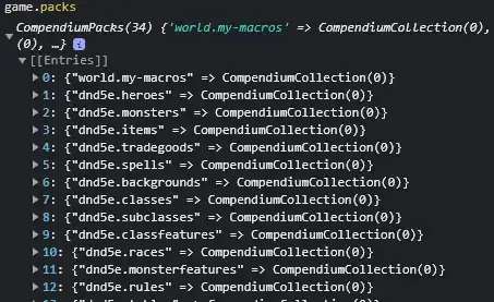 example list of installed game packs shown after running command