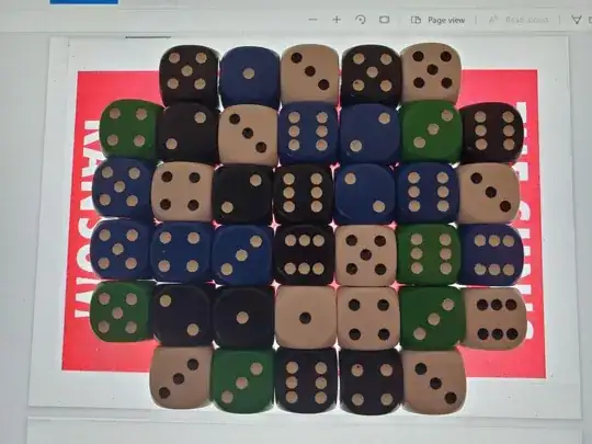 a photo of the Sun's Ransom cover with the disk of the sun occluded by dice in a rectangular arrangement, 7-by-6 with the corners missing