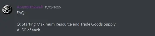 Screenshot of the FAQ from discord