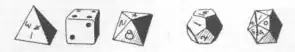 1E AD&D Platonic-Solid Dice