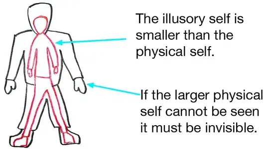 What happens to the physical body when the illusion is projected on it?