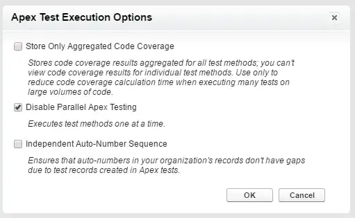 Apex Test Execution Options