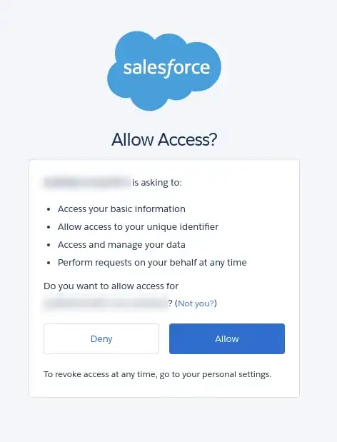 SF connected app auth