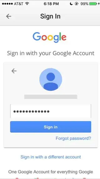 'Sign In' page, which appears to come from Google